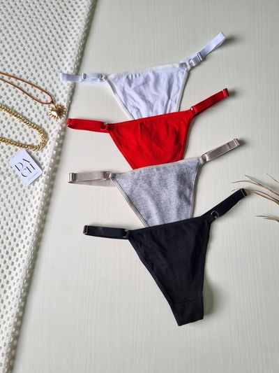 Pack de 4 less de algodón tira ancha