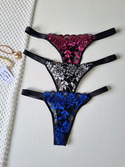 Regulables de encaje bicolor tira ancha