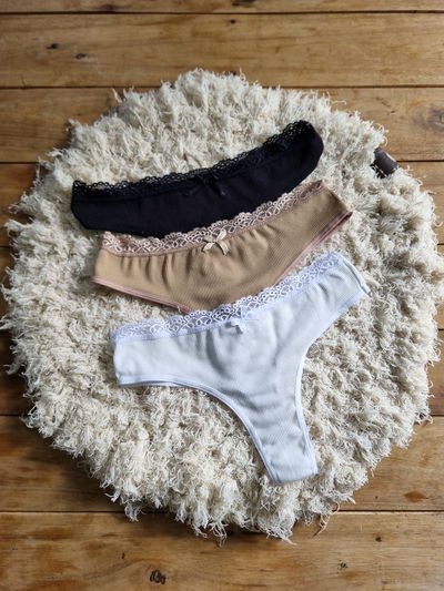 Pack de 3 Less de morley con puntilla