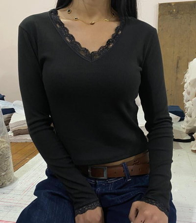 Remera térmica con puntilla