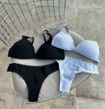 Conjunto Lena algodón con puntilla