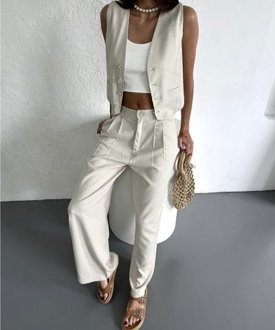 Pant ZARA Wide leg lino