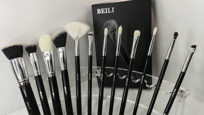 SET 12 BROCHAS PARA OJOS Y ROSTRO PELO MIXTO BEILI