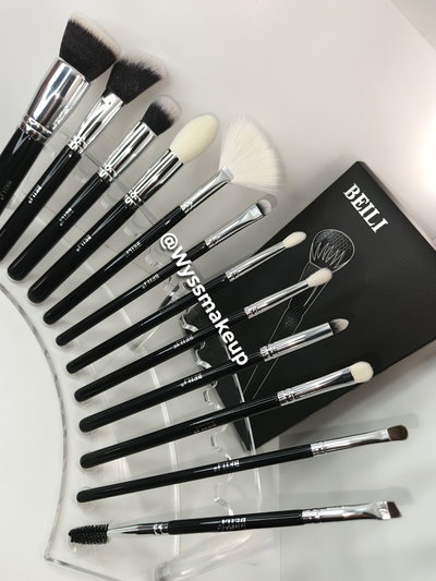 SET 12 BROCHAS PARA OJOS Y ROSTRO PELO MIXTO BEILI