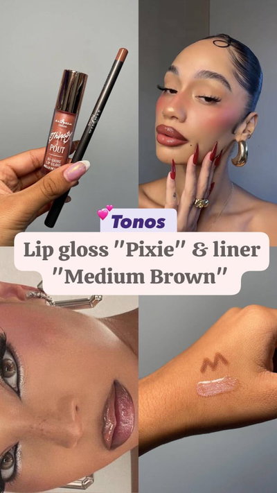 Lip 💄 Lápiz Medium Brown y Gloss Pixxie