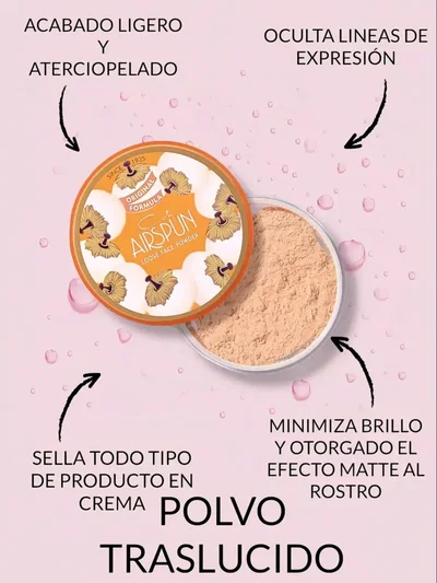 AIRSPUN , Polvo volátil para el rostro, Translúcido