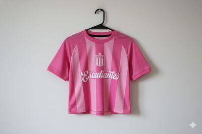 Camiseta crop rosa deportiva - Estudiantes 