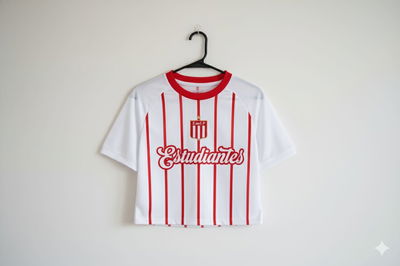 Remera crop rayada modal - Estudiantes 