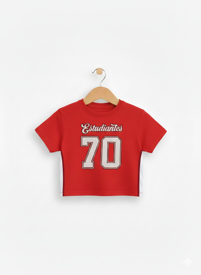 Remera crop roja modal - Estudiantes - INFANTIL