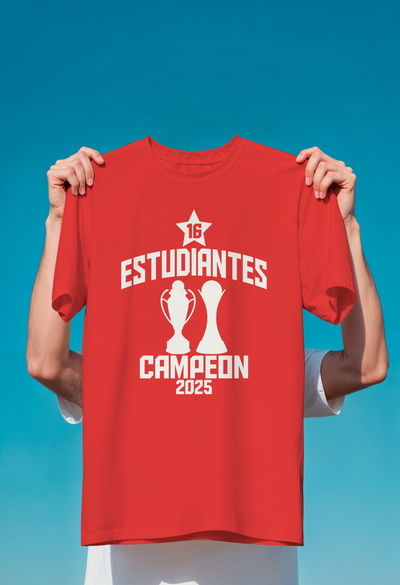 Remera algodón peinado roja - Campeón 2025 - INFANTIL 