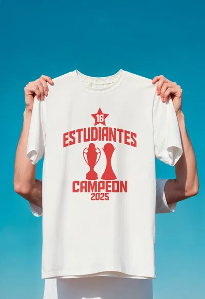 Remera algodón peinado blanca - Campeón 2025 - INFANTIL 