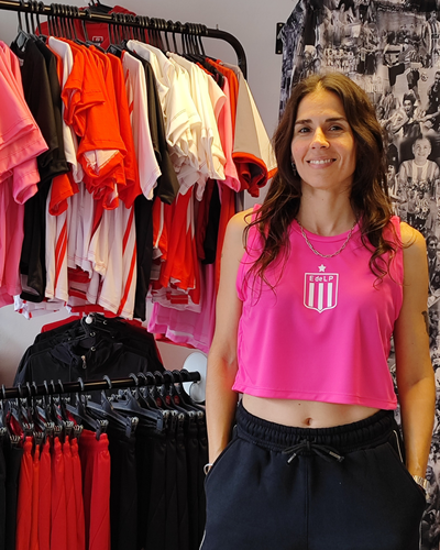 Musculosa crop deportiva rosa - Estudiantes 