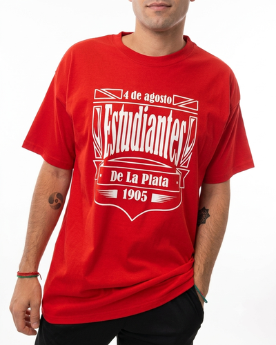 Remera algodón peinado roja - Estudiantes