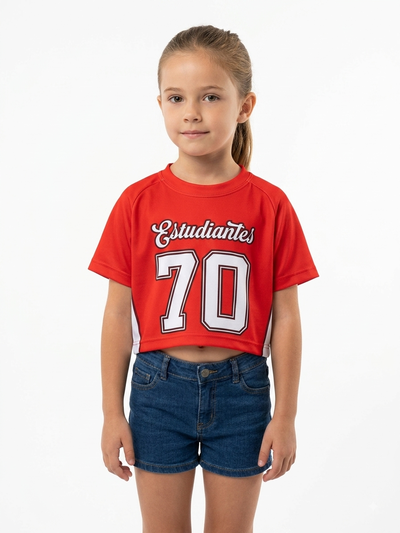 Remera crop roja modal - Estudiantes - INFANTIL