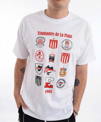 Remera algodón peinado blanca - Escudos 
