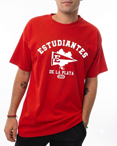 Remera algodón peinado roja - Estudiantes 1905