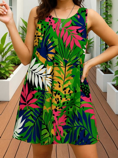 Vestido sin magas estampado