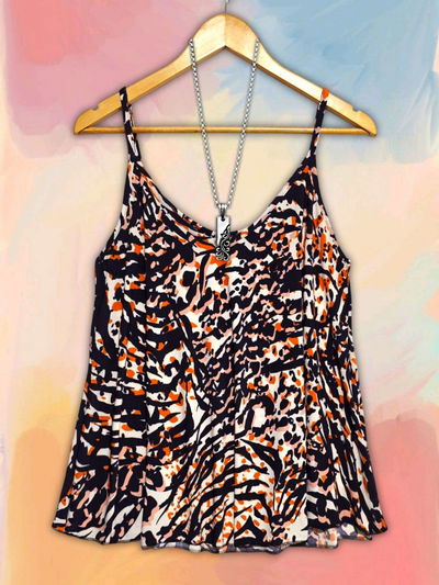 Remera bretel estampada PV