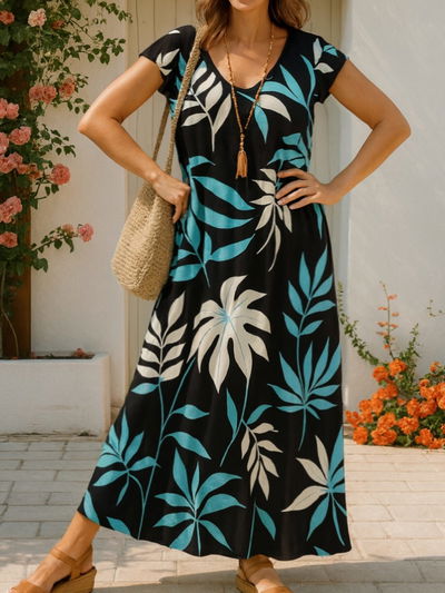 Vestido largo con manguitas