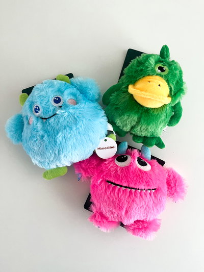 Peluches monstruos con chifle premium 15x19cm