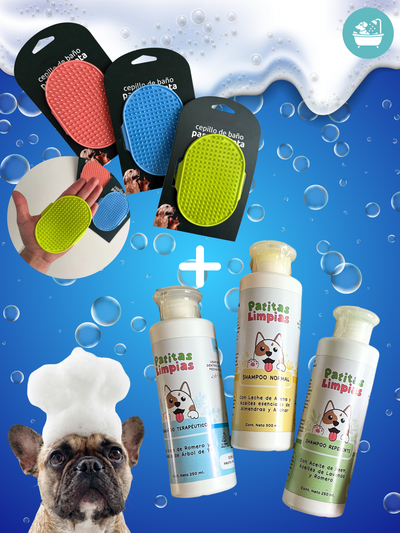 Combo Shampoo 100% natural + Manopla goma regulable