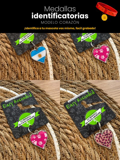Medallas corazón 3cm fácil grabado