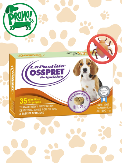 La pastilla antiparasitario Osspret 10,1 a 20kg