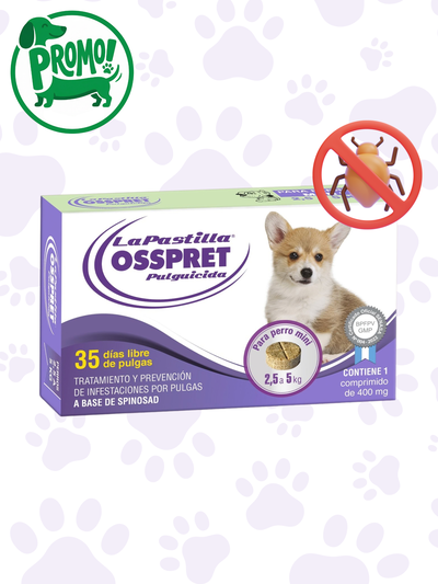 La pastilla antiparasitario Osspret 2,5 a 5kg