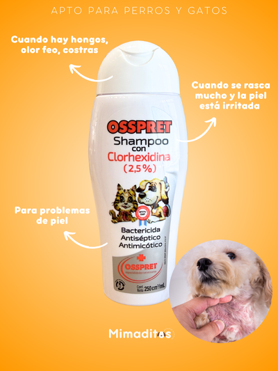Shampoo clorhexidina 2,5% Osspret 250ml