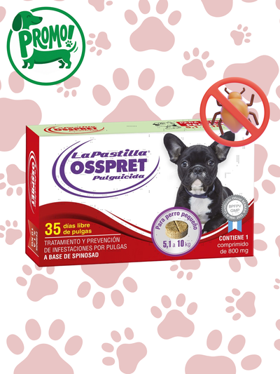 La pastilla antiparasitario Osspret 5,1 a 10kg