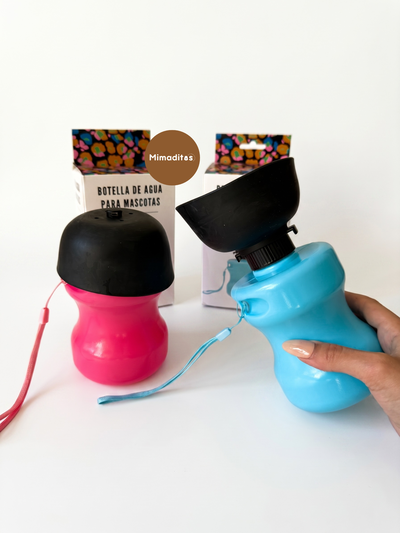 Botella con bebedero plegable p/paseo 520ml