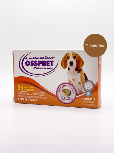 La pastilla antiparasitaria Osspret 10,1 a 20kg 