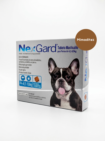Pastilla antiparasitaria NexGard 4 a 10kg 