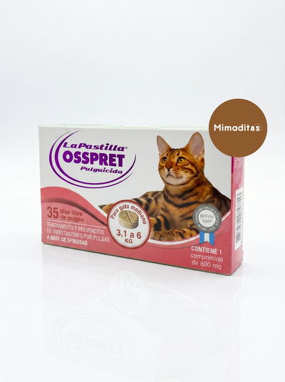 La pastilla antiparasitaria Osspret gatos 3 a 6kg