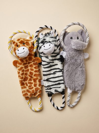 Peluches con cuerda bolsa chirrido y chifle 43x16cm