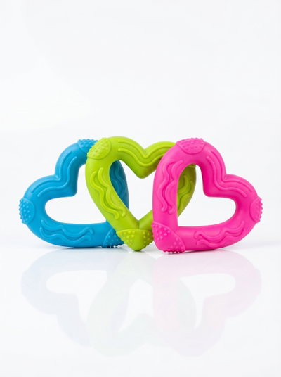 Mordillo corazón fluo