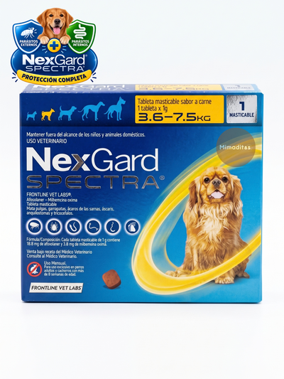 Pastilla antiparasitaria NexGard Spectra 3 a 7kg 