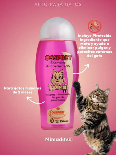 Shampoo gatos antiparasitario Osspret 250ml