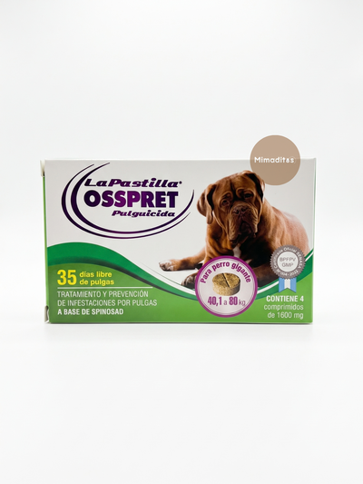 La pastilla antiparasitaria Osspret 40 a 80kg