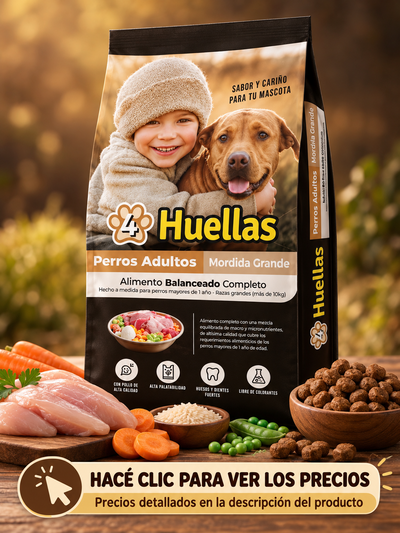4 Huellas perro adulto mediano/grande