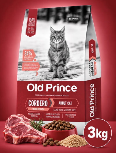 Old Prince cordero gato adulto x3kg