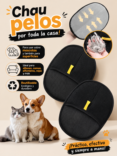 Manopla sacapelos y pelusas