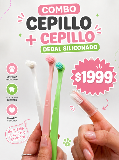 Combo cepillo + cepillo dedal siliconado