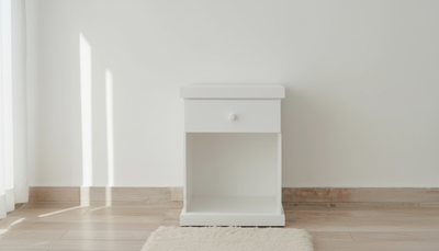 Mesa de luz con un cajón