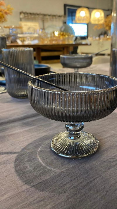 Compoteras Rayadas Gris