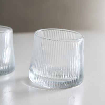 Set de 2 Vasos de Whisky Giratorios Rayados