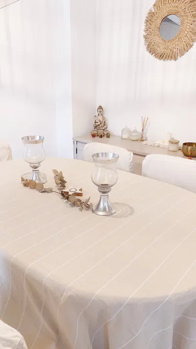 Mantel Arena Rayado Blanco