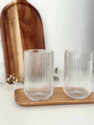 Vasos Rayados Transparentes