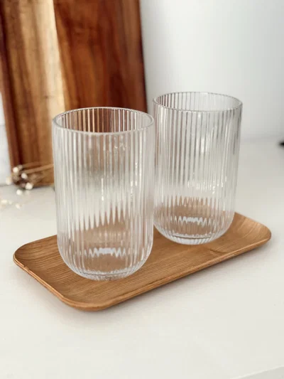Vasos Rayados Transparentes