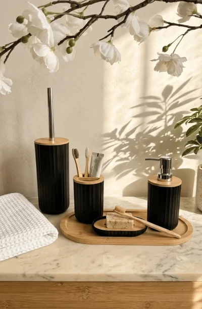 Set x4 Piezas de Baño Negro